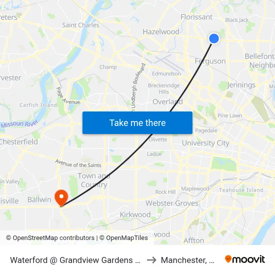 Waterford @ Grandview Gardens Nb to Manchester, MO map
