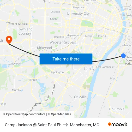 Camp Jackson @ Saint Paul Eb to Manchester, MO map