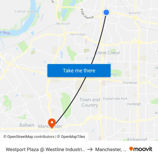 Westport Plaza @ Westline Industrial Wb to Manchester, MO map