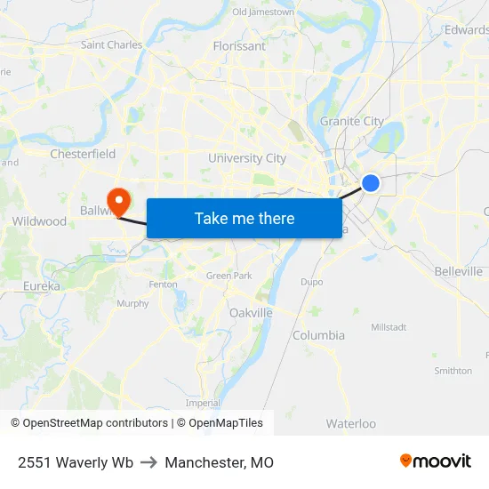2551 Waverly Wb to Manchester, MO map