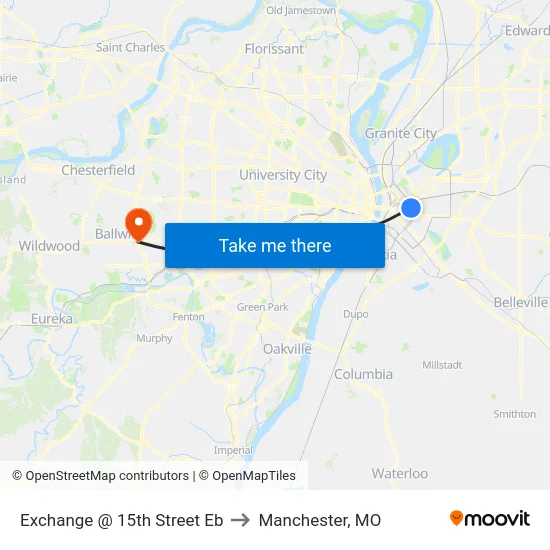 Exchange @ 15th Street Eb to Manchester, MO map