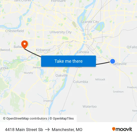 4418 Main Street Sb to Manchester, MO map