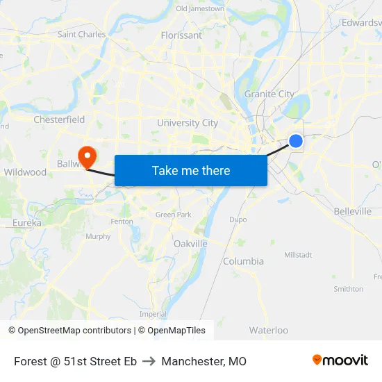Forest @ 51st Street Eb to Manchester, MO map