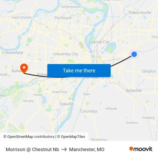 Morrison @ Chestnut Nb to Manchester, MO map