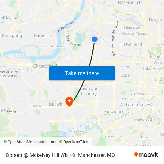 Dorsett @ Mckelvey Hill Wb to Manchester, MO map