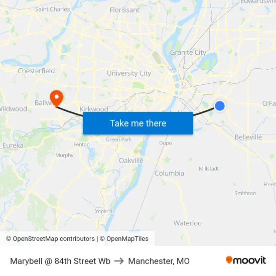 Marybell @ 84th Street Wb to Manchester, MO map