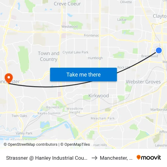 Strassner @ Hanley Industrial Court Wb to Manchester, MO map
