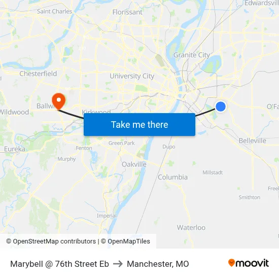 Marybell @ 76th Street Eb to Manchester, MO map