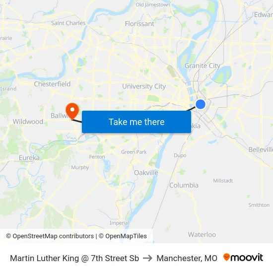 Martin Luther King @ 7th Street Sb to Manchester, MO map