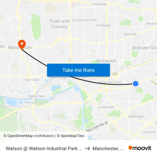 Watson @ Watson Industrial Park Wb to Manchester, MO map