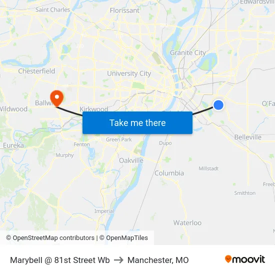 Marybell @ 81st Street Wb to Manchester, MO map