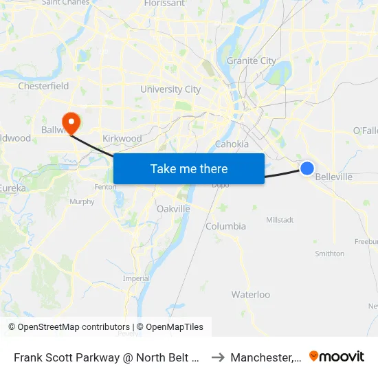Frank Scott Parkway @ North Belt West Nb to Manchester, MO map