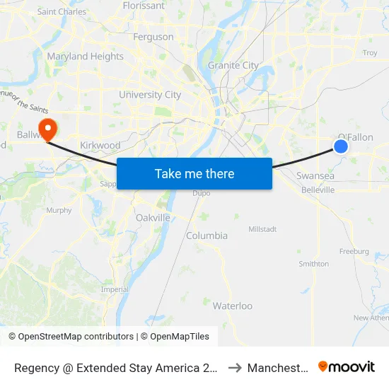 Regency @ Extended Stay America 2nd Entrance Nb to Manchester, MO map