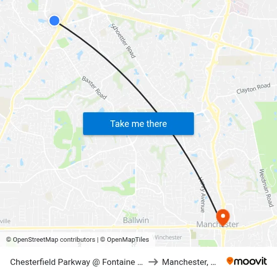 Chesterfield Parkway @ Fontaine Eb to Manchester, MO map