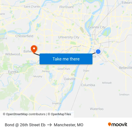 Bond @ 26th Street Eb to Manchester, MO map