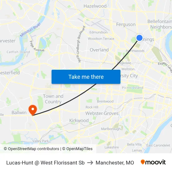 Lucas-Hunt @ West Florissant Sb to Manchester, MO map