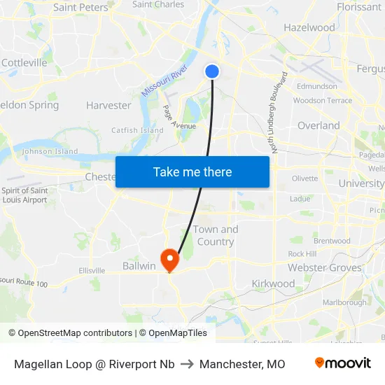 Magellan Loop @ Riverport Nb to Manchester, MO map