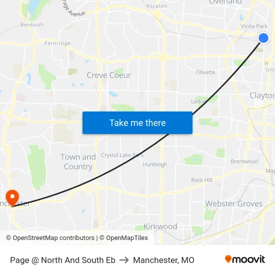 Page @ North And South Eb to Manchester, MO map