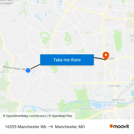 16555 Manchester Wb to Manchester, MO map