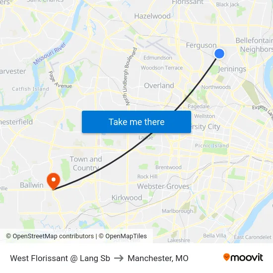 West Florissant @ Lang Sb to Manchester, MO map