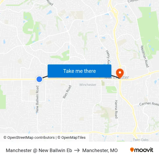 Manchester @ New Ballwin Eb to Manchester, MO map