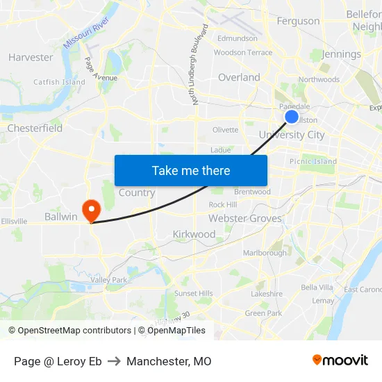 Page @ Leroy Eb to Manchester, MO map