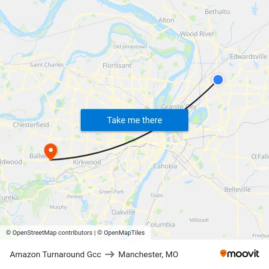 Amazon Turnaround Gcc to Manchester, MO map