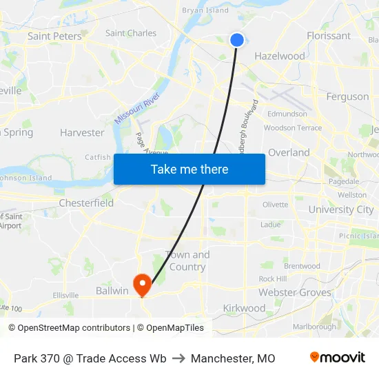 Park 370 @ Trade Access Wb to Manchester, MO map