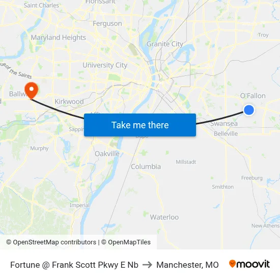 Fortune @ Frank Scott Pkwy E Nb to Manchester, MO map