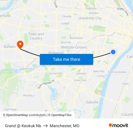 Grand @ Keokuk Nb to Manchester, MO map