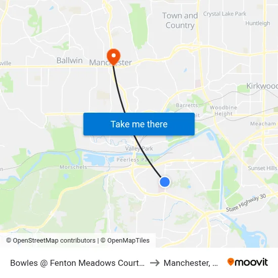 Bowles @ Fenton Meadows Court Sb to Manchester, MO map