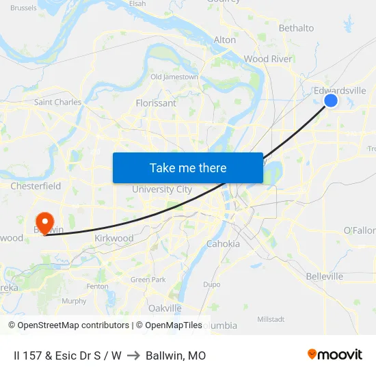 Il 157 & Esic Dr S / W to Ballwin, MO map