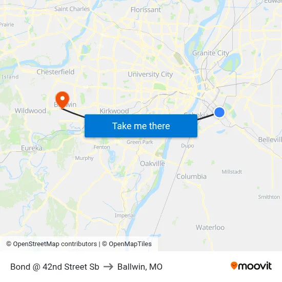 Bond @ 42nd Street Sb to Ballwin, MO map