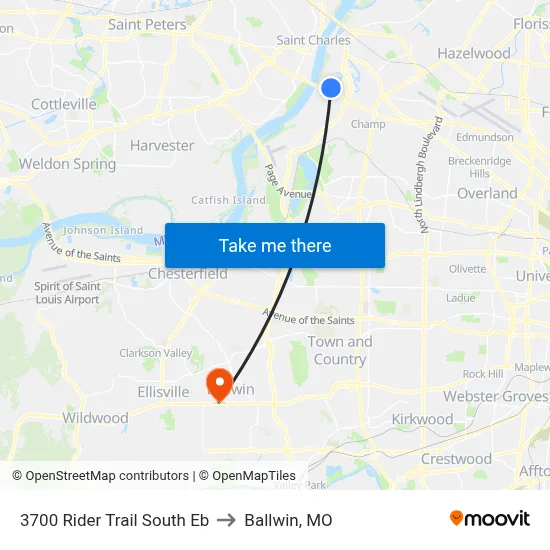 3700 Rider Trail South Eb to Ballwin, MO map