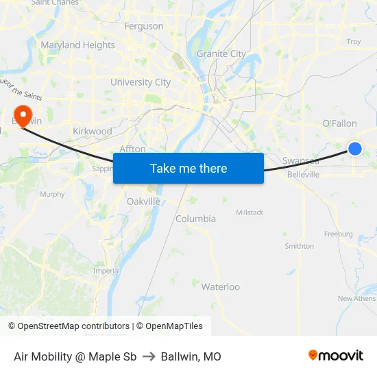 Air Mobility @ Maple Sb to Ballwin, MO map