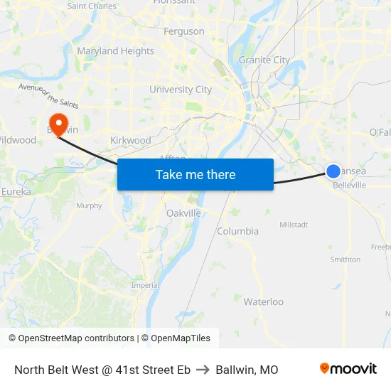 North Belt West @ 41st Street Eb to Ballwin, MO map