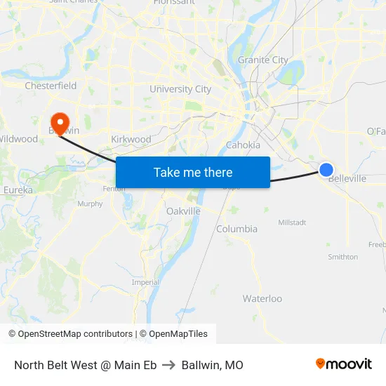 North Belt West @ Main Eb to Ballwin, MO map