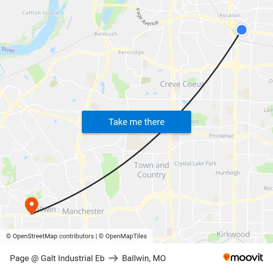 Page @ Galt Industrial Eb to Ballwin, MO map