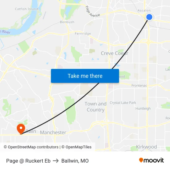 Page @ Ruckert Eb to Ballwin, MO map