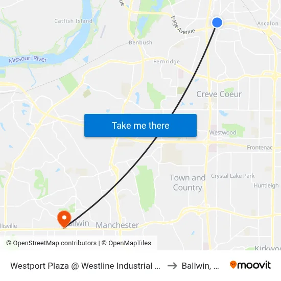 Westport Plaza @ Westline Industrial Wb to Ballwin, MO map