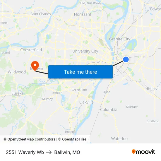 2551 Waverly Wb to Ballwin, MO map