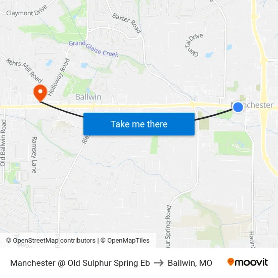Manchester @ Old Sulphur Spring Eb to Ballwin, MO map
