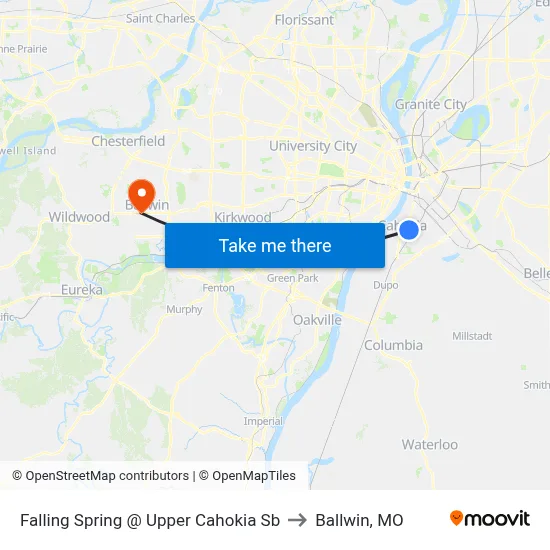 Falling Spring @ Upper Cahokia Sb to Ballwin, MO map