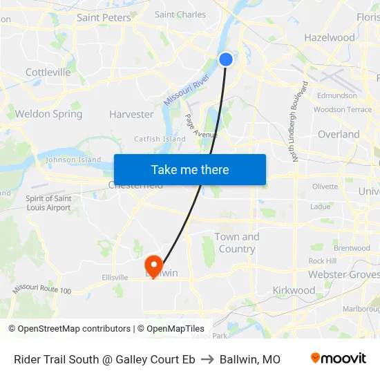 Rider Trail South @ Galley Court Eb to Ballwin, MO map