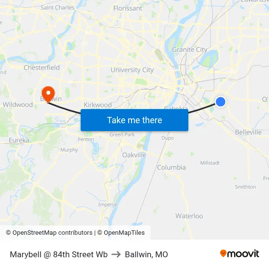 Marybell @ 84th Street Wb to Ballwin, MO map
