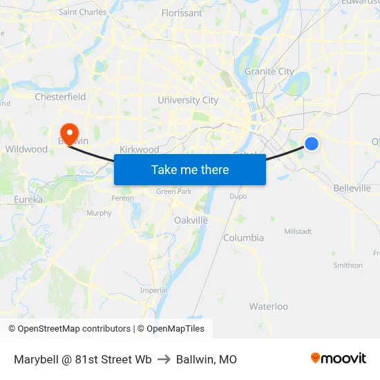 Marybell @ 81st Street Wb to Ballwin, MO map