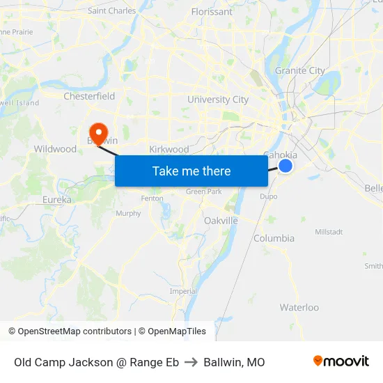 Old Camp Jackson @ Range Eb to Ballwin, MO map