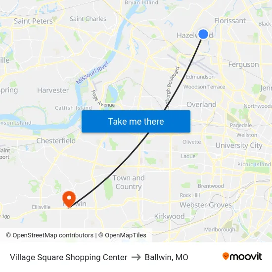 Village Square Shopping Center to Ballwin, MO map