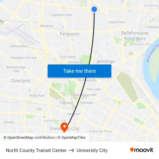 North County Transit Center to University City map