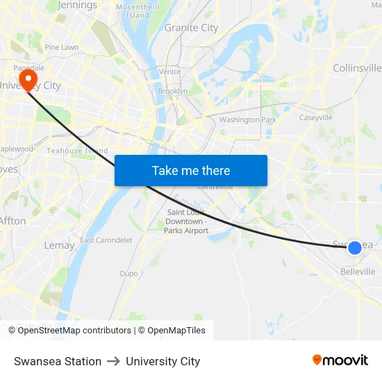 Swansea Station to University City map